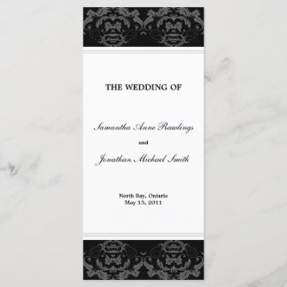 Programa de matrimonio Damask - Boda blanco y negr