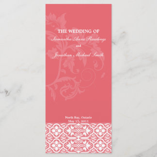Programa de matrimonio Damask - Boda rosado de chu
