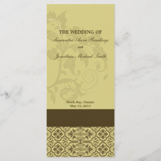 Programa de matrimonio Damask - Foliage de oro y m