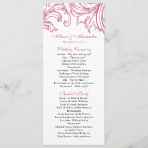 Programa de matrimonio Damask Honeysuckle Pink