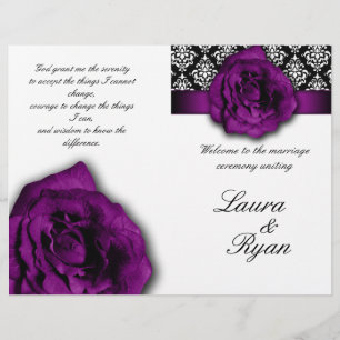 Programa de matrimonio Damask Volante Rosa púrpura