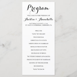 Programa de matrimonio de caligrafía a mano