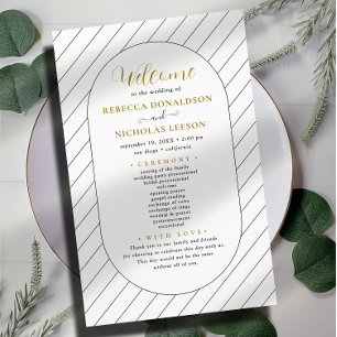 Programa de matrimonio de caligrafía con guión en 
