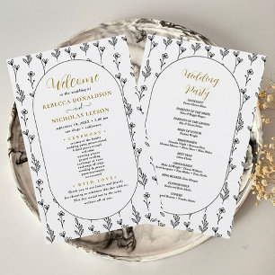 Programa de matrimonio de caligrafía de guión eleg