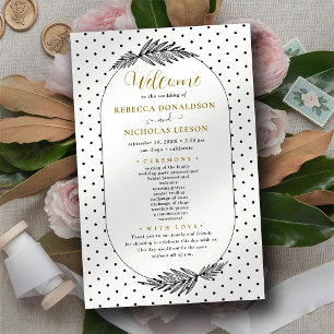 Programa de matrimonio de caligrafía mínima + guió