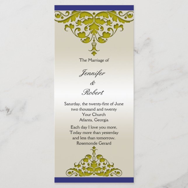 Programa de matrimonio de damasco de oro de la Mar (Anverso)