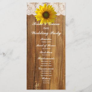 Programa de matrimonio de encaje de girasol de mad