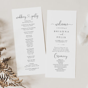 Programa de matrimonio de escritura de caligrafía 