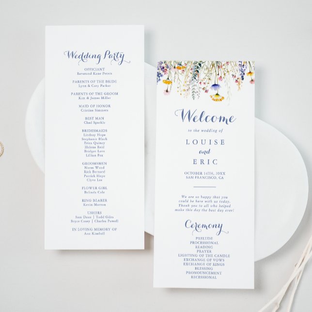 Programa de matrimonio de flores silvestres multic (Subido por el creador)