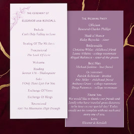 Programa de matrimonio de flores sin tiempo