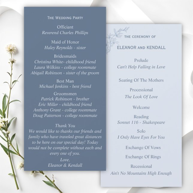 Programa de matrimonio de flores sin tiempo (Subido por el creador)