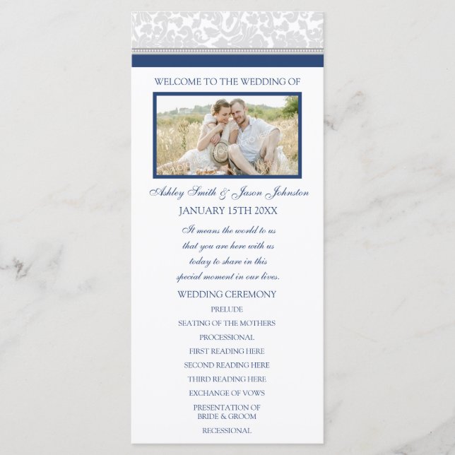 Programa de matrimonio de fotos de damasquinados e (Anverso)
