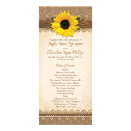 Programa de matrimonio de girasol de la madera de
