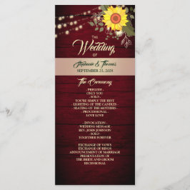 Programa de matrimonio de girasoles