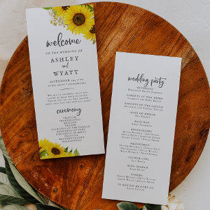 Programa de matrimonio de girasoles en el país