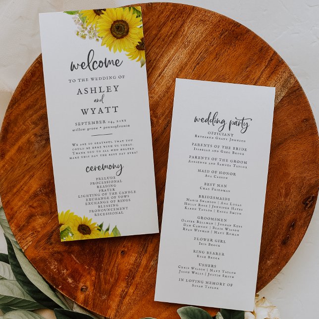 Programa de matrimonio de girasoles en el país (Subido por el creador)