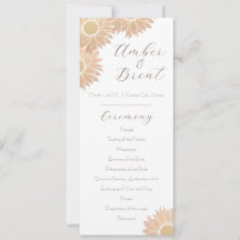 Programa de matrimonio de girasoles moderno y simp