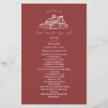 Programa de matrimonio de granja roja silenciada e