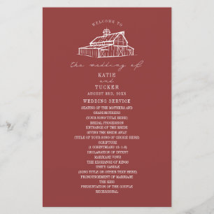 Programa de matrimonio de granja roja silenciada e