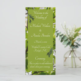 Programa de matrimonio de hojas verdes
