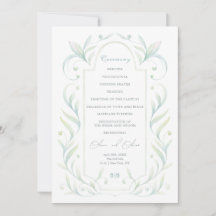 Programa de matrimonio de hojas verdes