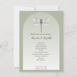Programa de matrimonio de la libélula verde salada