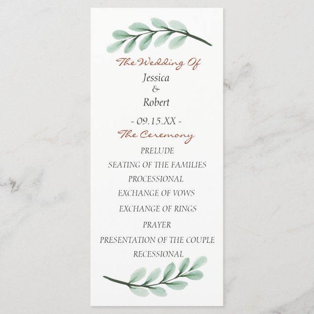 Programa de Matrimonio de la Sucursal Eucalyptus (Anverso)