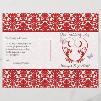 Programa de matrimonio de mariposa en el corazón d