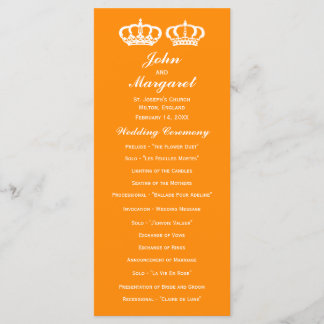 Programa de matrimonio de parejas reales naranjas