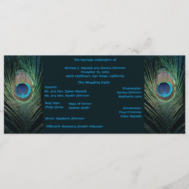 Programa de Matrimonio de Pavo Negro (Anverso)