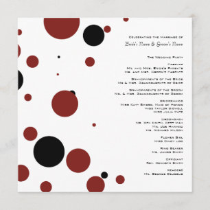 Programa de matrimonio de puntos de polka blanco y