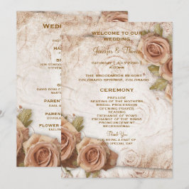 Programa de matrimonio de Rosas de color suave