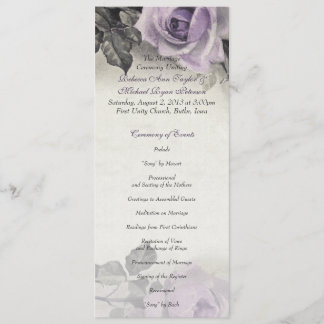 Programa de matrimonio de Rosas morados de plata e
