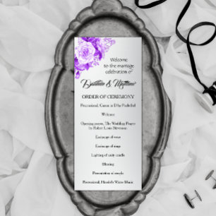 Programa de matrimonio de Rosas plateados y morado