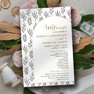 Programa de matrimonio de texto mínimo de caligraf