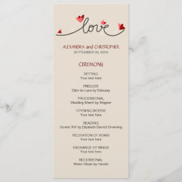 Programa de matrimonio de texto simple y elegante
