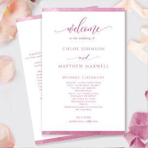 Programa de matrimonio de tramas de color de agua 