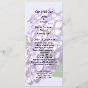 Programa de matrimonio de tres clubes de hidrangea