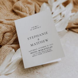 Programa de Matrimonio Doblado de Caligrafía minim