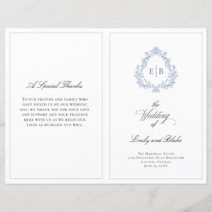 Programa de matrimonio doblado de Escudo de bodas