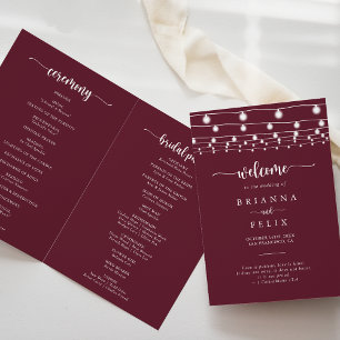 Programa de matrimonio doblado de tiras y cadenas