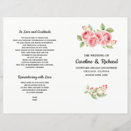 Programa de matrimonio doblado para Rosas romántic