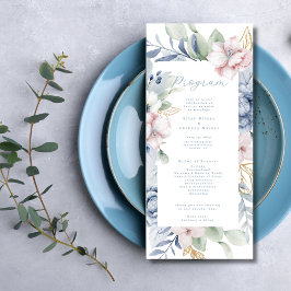 Programa de matrimonio Dusty Blue Floral y Greener