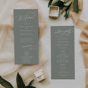 Programa de matrimonio elegante con encanto y oscu