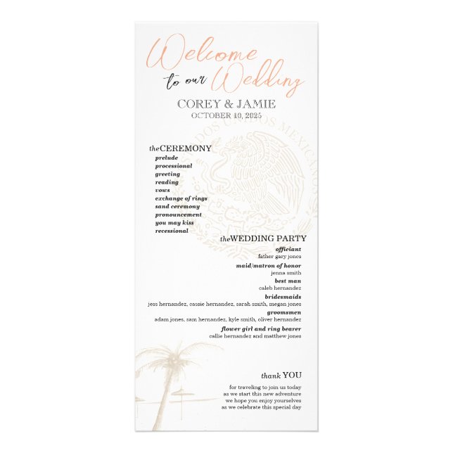 Programa de matrimonio en pasaporte de México (Frente)