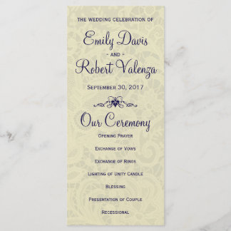 Programa de matrimonio formal azul de la Marina Re