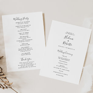 Programa de matrimonio formal de caligrafía