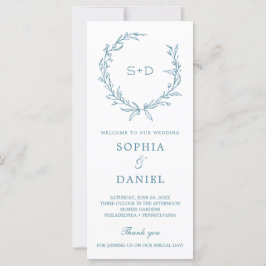 Programa de matrimonio formal monograma minimalist