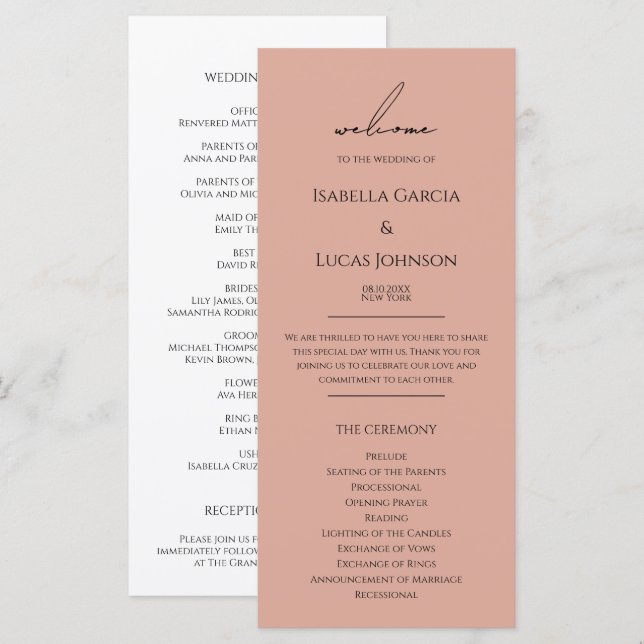 Programa de matrimonio fotográfico personalizado m (Anverso / Reverso)