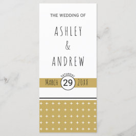 Programa de matrimonio geométrico de tipografía mo